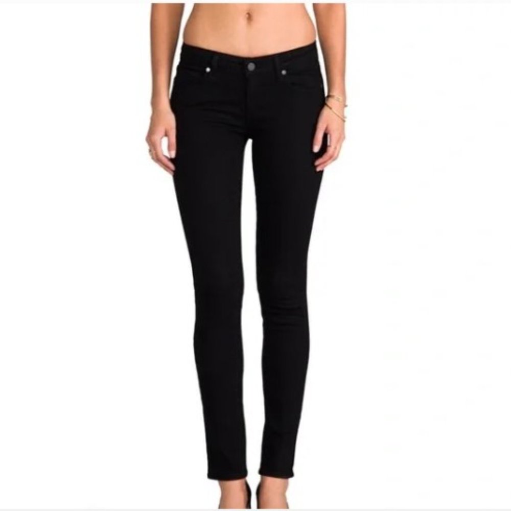 PAIGE Skyline Skinny Jeans in Black Ink Size 23